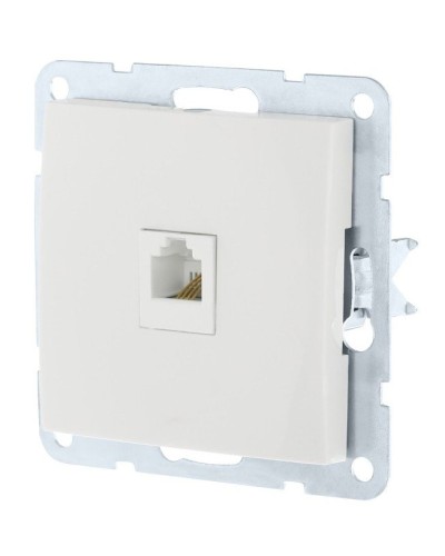 Розетка RJ-45 кат. 5е с накладкой, белый LK60 (866104-1). Розетка компьютерная. Экопласт в Комсомольске-на-Амуре
