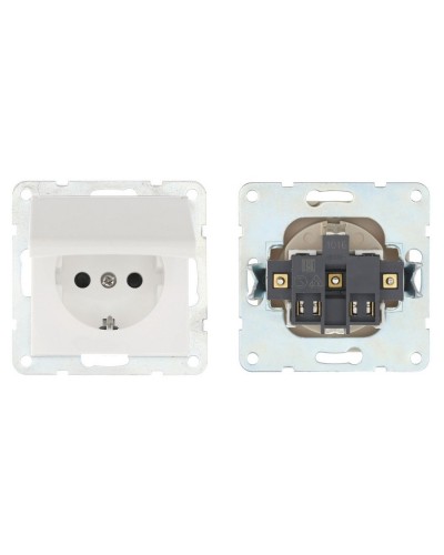 Розетка с з/к, шторками и крышкой, белый LK80 (843404-1). Розетка. Экопласт в Комсомольске-на-Амуре