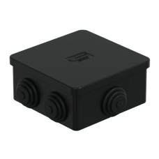Коробка JBS080 85х85х50, 6 вых., IP44, чёрная (44066BL-1). Коробка монтажная. Экопласт