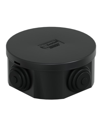 Коробка JBR080 D=80х40, 4 вых., IP44, черная (44005BL-1). Коробка монтажная. Экопласт в Комсомольске-на-Амуре