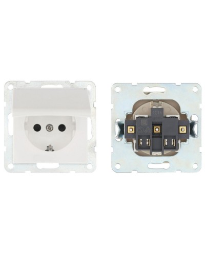 Розетка с з/к, шторками и крышкой, белый LK60 (863404-1). Розетка. Экопласт в Комсомольске-на-Амуре